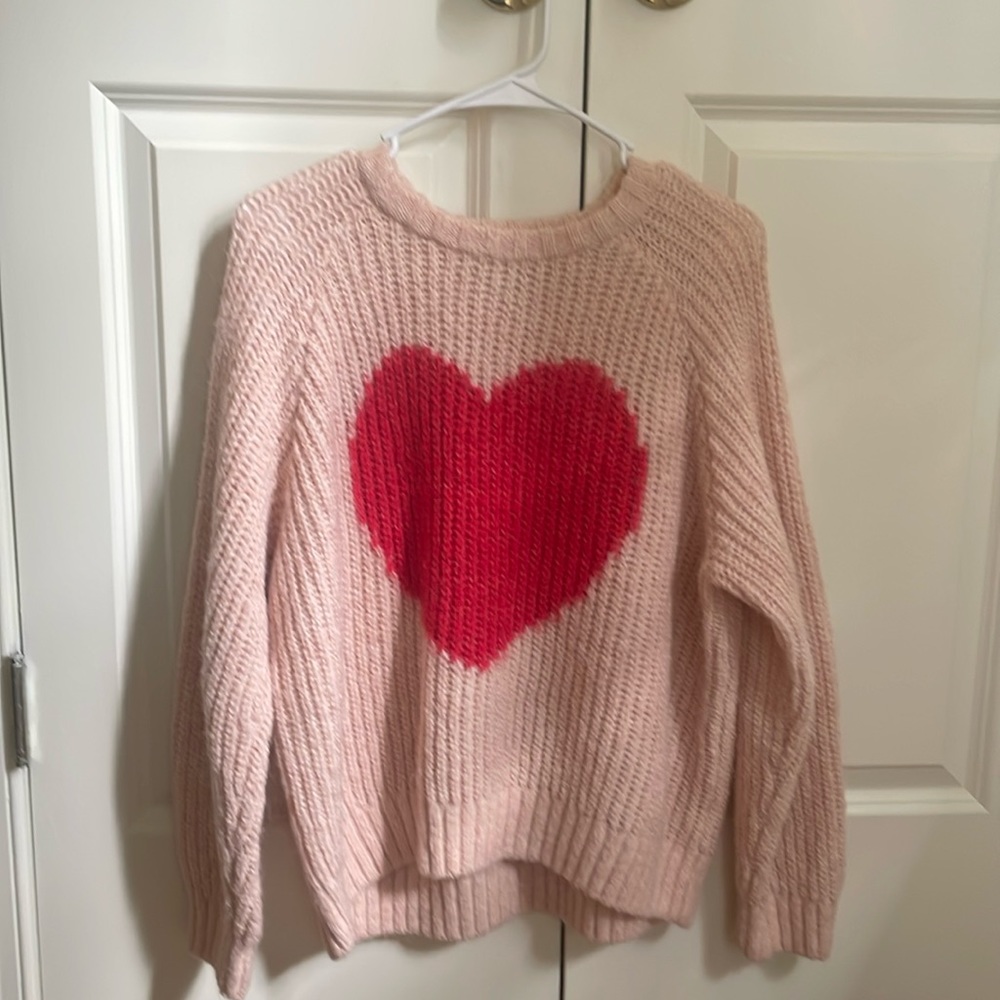 Old Navy Pink Heart Sweater